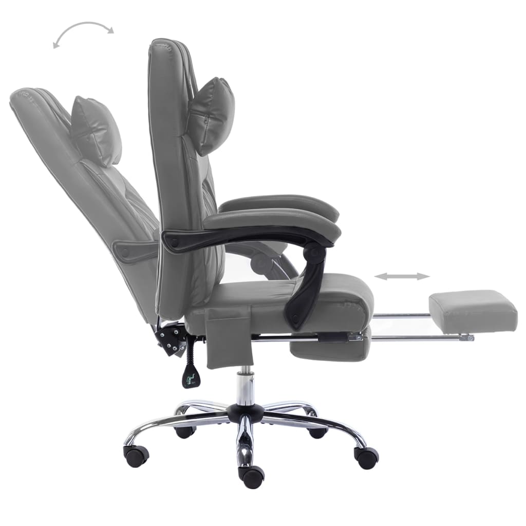 Sedia Da Ufficio Massaggiante Antracite In Similpelle - Image 5
