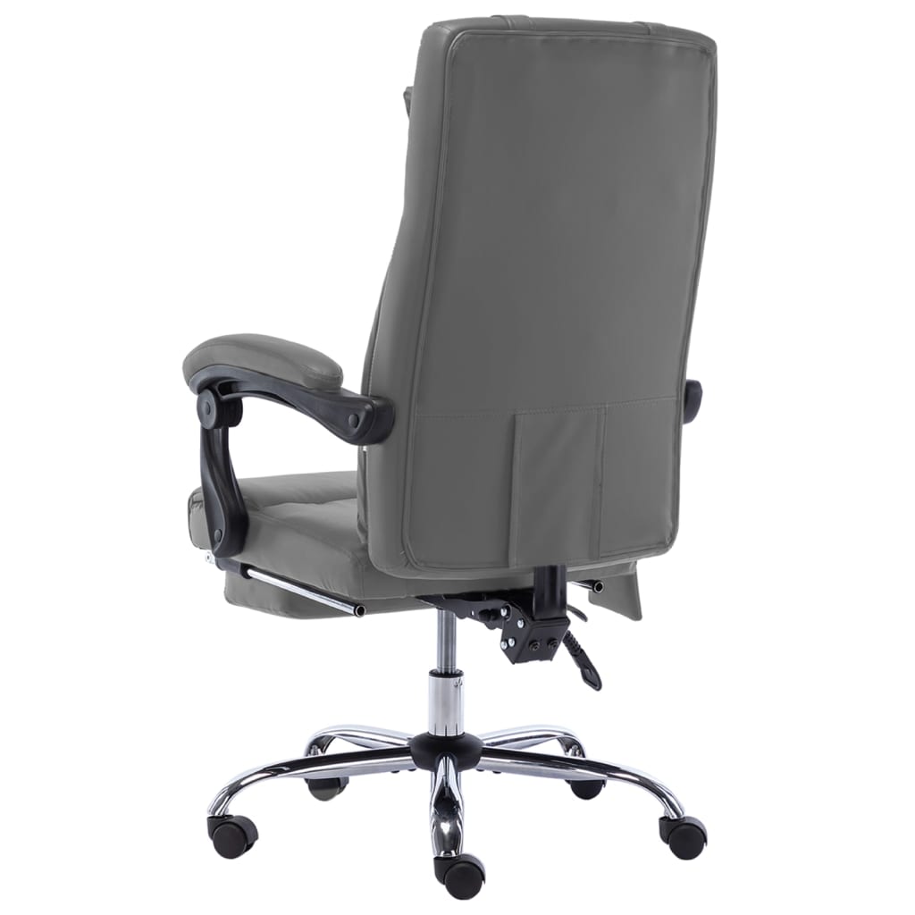 Sedia Da Ufficio Massaggiante Antracite In Similpelle - Image 6