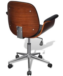 Poltrona Girevole In Legno Piegato E Similpelle