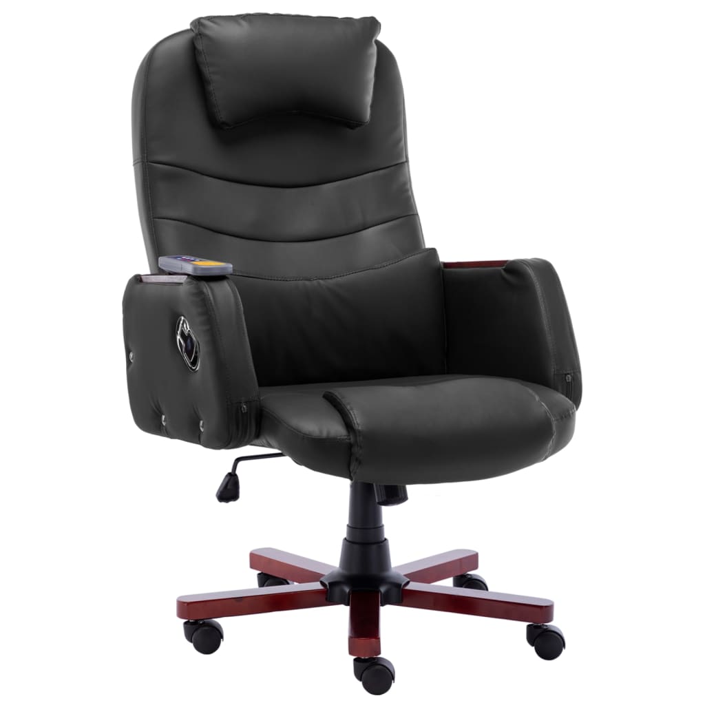 Sedia Da Ufficio Massaggiante Nera In Similpelle
