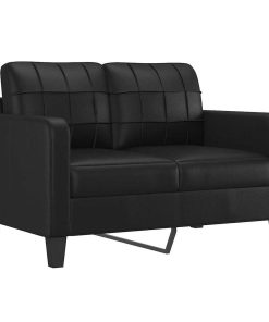 Divano A 2 Posti Nero 120 Cm In Similpelle