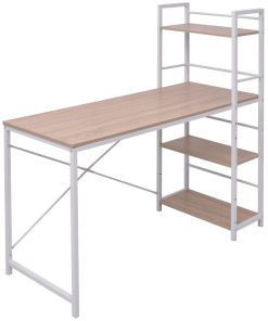 Scrivania Con Libreria A 4 Livelli Rovere