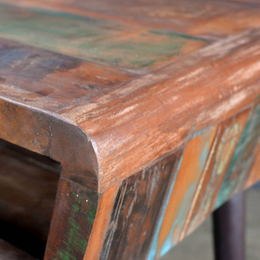 Scrivania In Legno Di Recupero Con Gambe In Ferro - Image 2