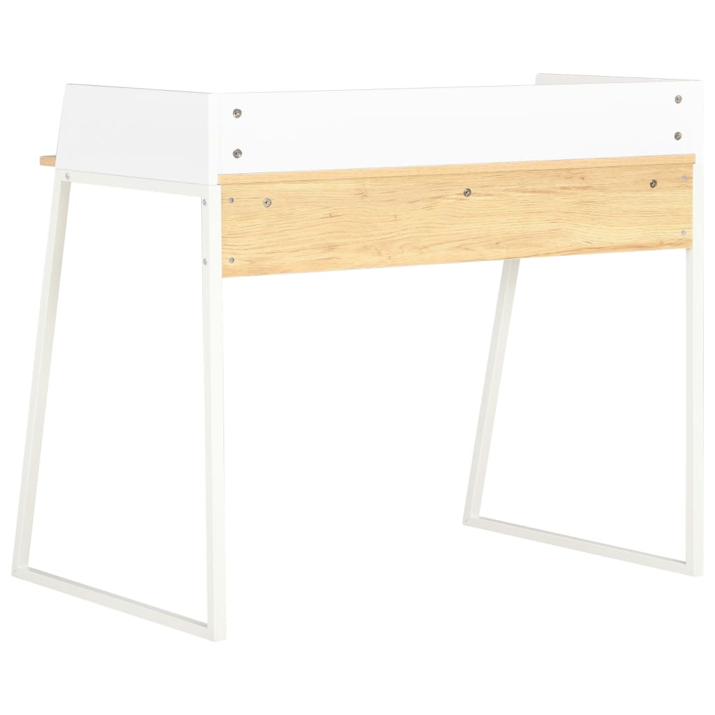 Scrivania Bianca E Rovere 90x60x88 cm - Image 4