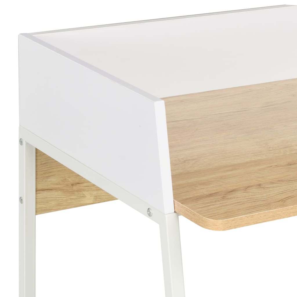 Scrivania Bianca E Rovere 90x60x88 cm - Image 5