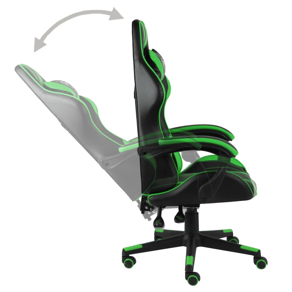 Sedia Da Gaming Nero E Verde In Similpelle - Image 4