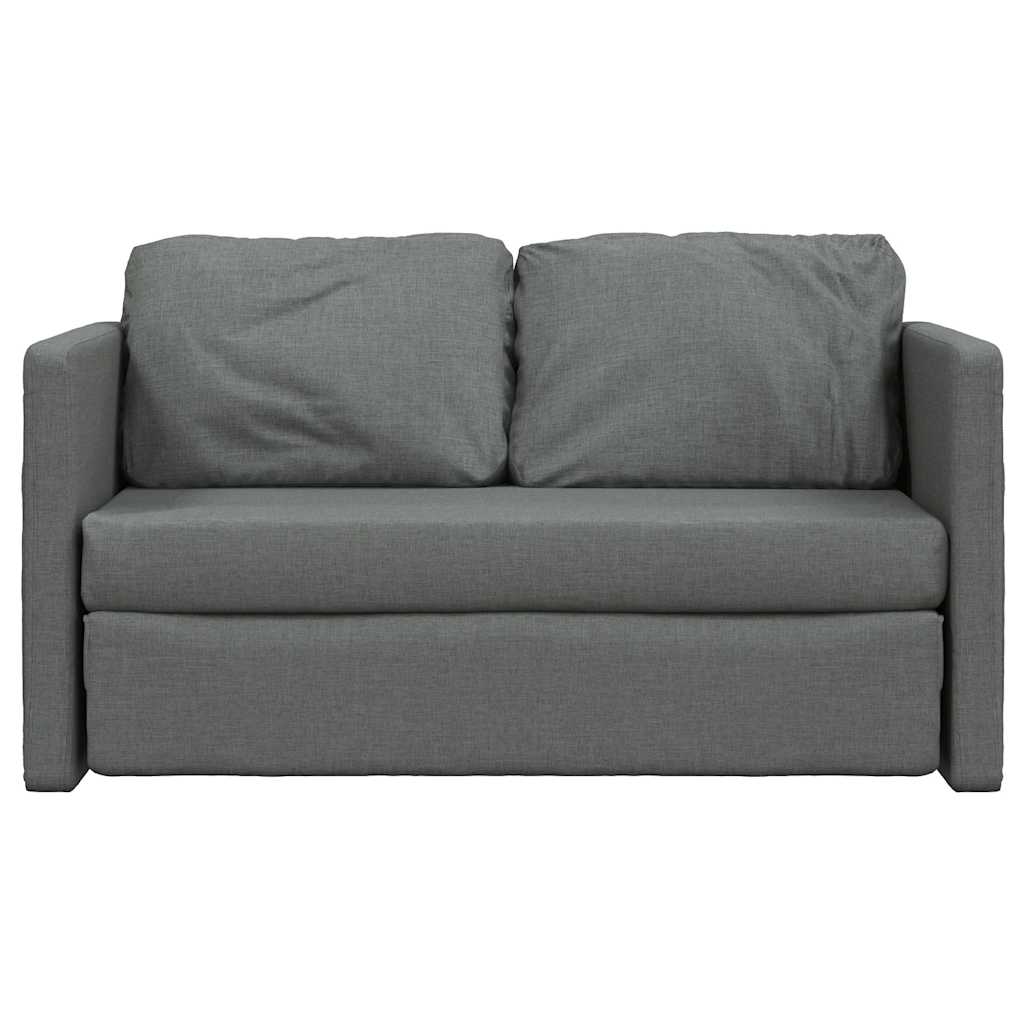 Divano Letto Da Terra 2 In 1 Grigio Scuro 112x174x55 Cm Tessuto - Image 5