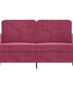 Divano A 2 Posti Rosso Vino 120 Cm In Velluto