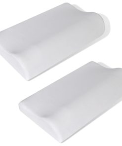 Set 2 Pz Cuscino Ortopedico Per Il Collo Di Schiuma Con Memoria