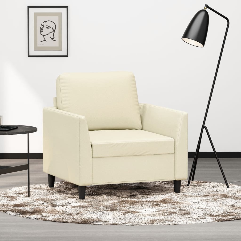 Poltrona Crema 60 Cm In Similpelle - Image 5