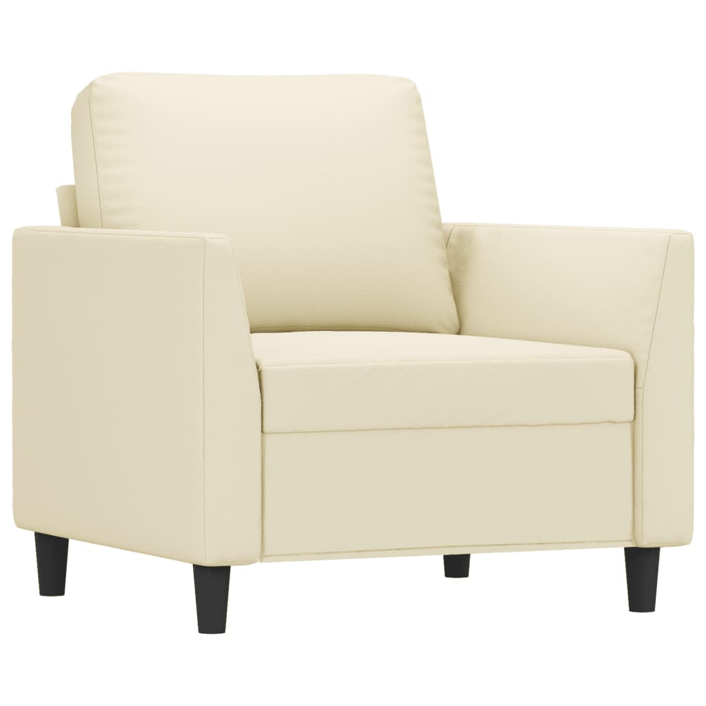 Poltrona Crema 60 Cm In Similpelle - Image 4
