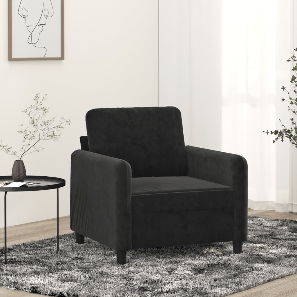 Poltrona Nero 60 Cm Velluto