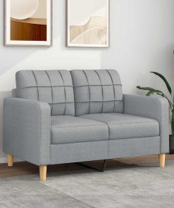 Divano A 2 Posti Grigio Chiaro 120 Cm In Tessuto
