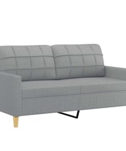 Divano A 2 Posti Grigio Chiaro 140 Cm In Tessuto