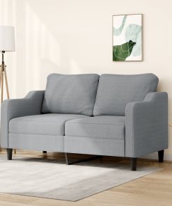 Divano A 2 Posti Grigio Chiaro 140 Cm In Tessuto