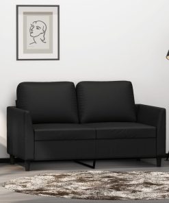 Divano A 2 Posti Nero 120 Cm In Similpelle