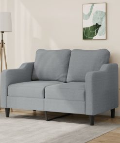 Divano A 2 Posti Grigio Chiaro 120 Cm In Tessuto