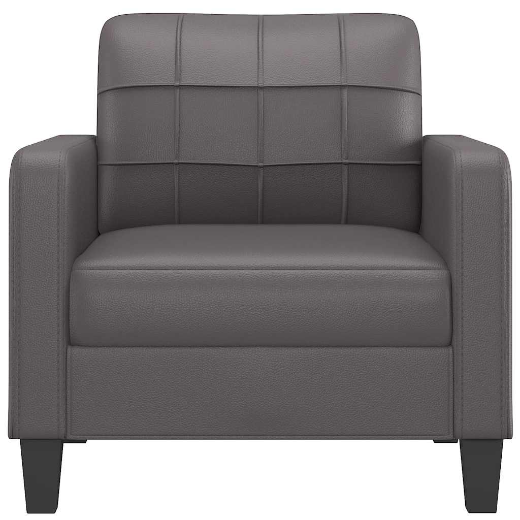 Poltrona Grigia 60 Cm In Similpelle