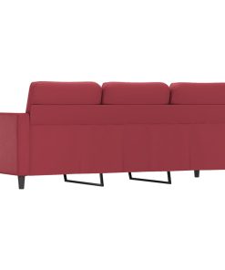 Divano A 3 Posti Rosso Vino 180 Cm In Similpelle