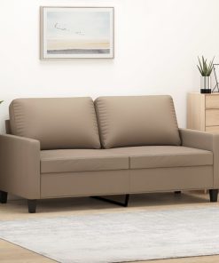 Divano A 2 Posti Cappuccino 140 Cm In Similpelle