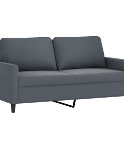 Divano A 2 Posti Grigio Scuro140 Cm In Velluto