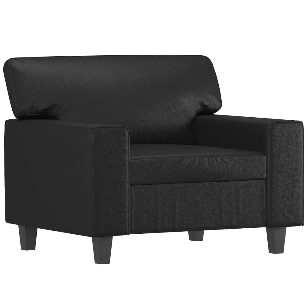 Poltrona Nera 60 Cm In Similpelle - Image 3
