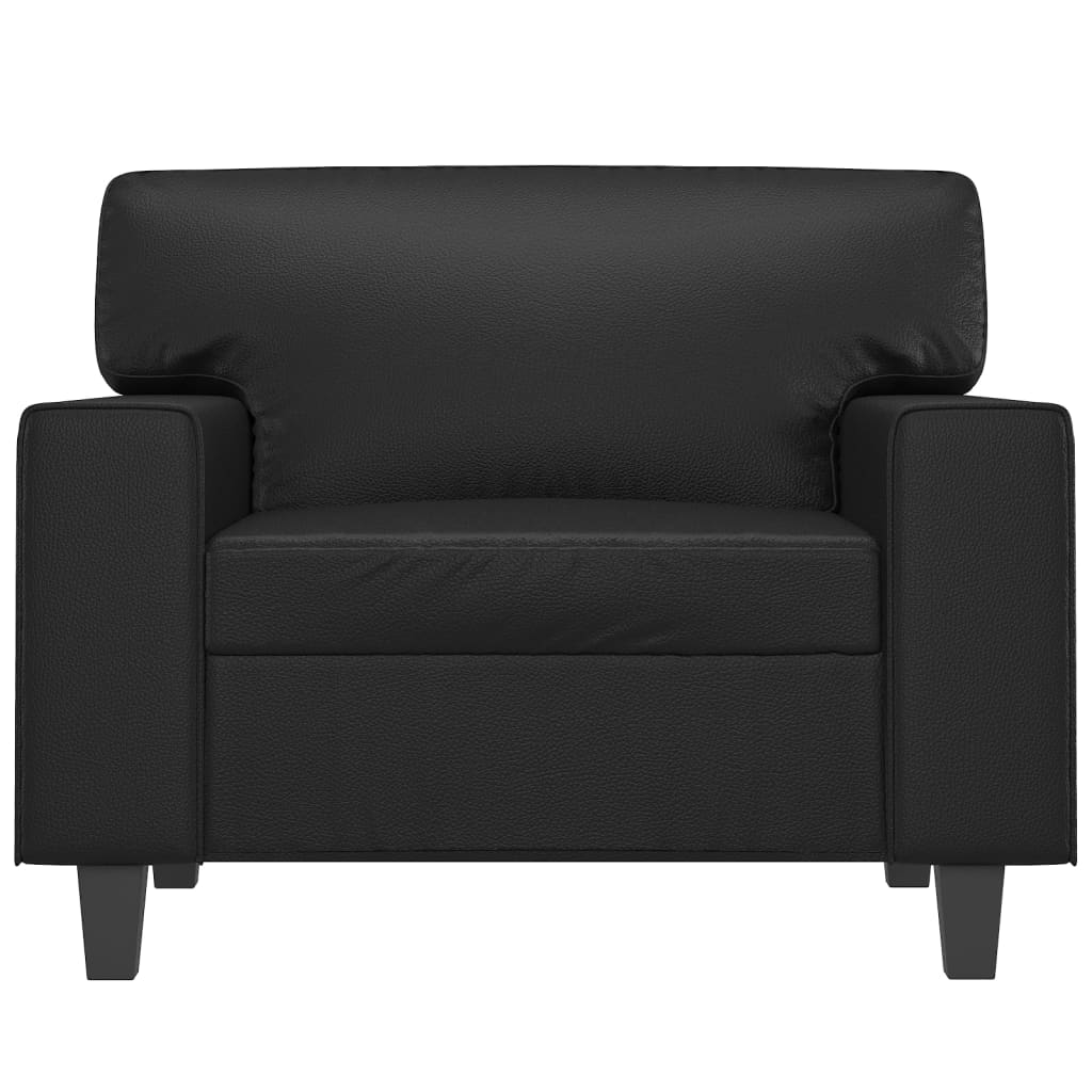 Poltrona Nera 60 Cm In Similpelle - Image 2