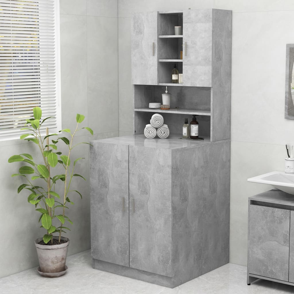 Mobile Per Lavatrice Grigio Cemento 70,5x25,5x90 cm