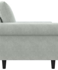 Poltrona Grigio Chiaro 60 Cm Velluto