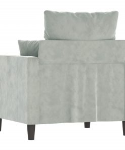 Poltrona Grigio Chiaro 60 Cm Velluto