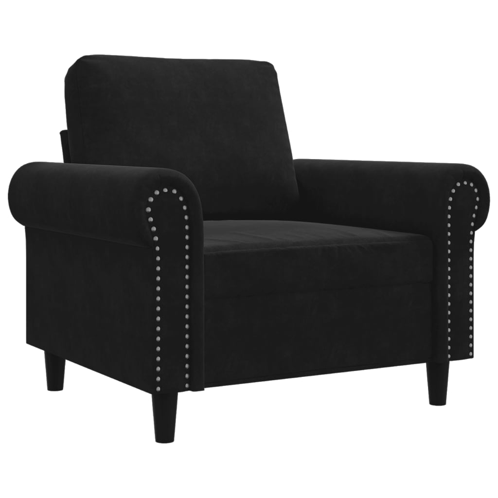Poltrona Nero 60 Cm Velluto