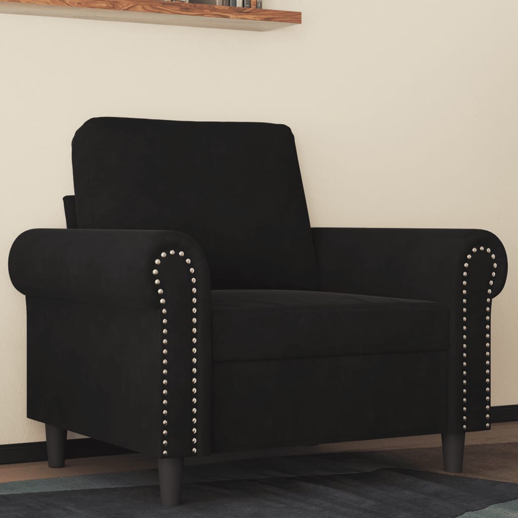 Poltrona Nero 60 Cm Velluto - Image 3