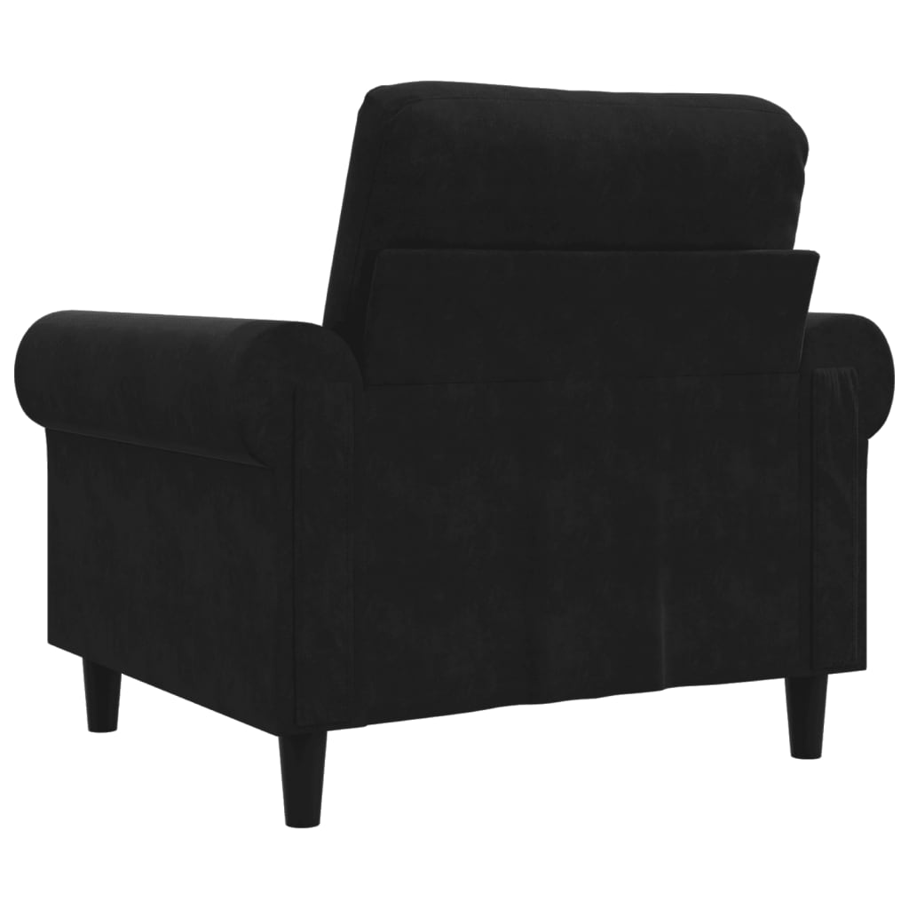 Poltrona Nero 60 Cm Velluto - Image 4