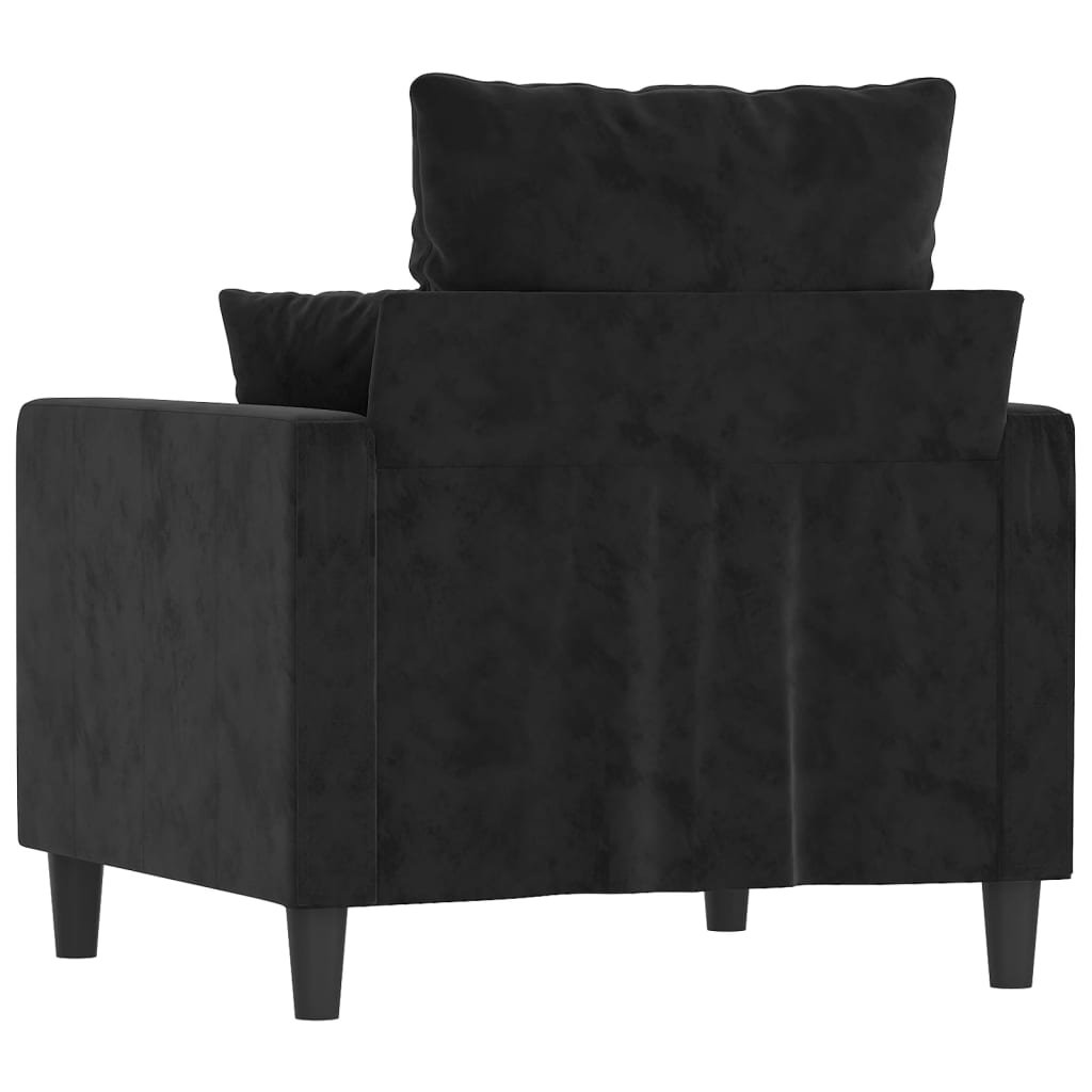 Poltrona Nero 60 Cm Velluto