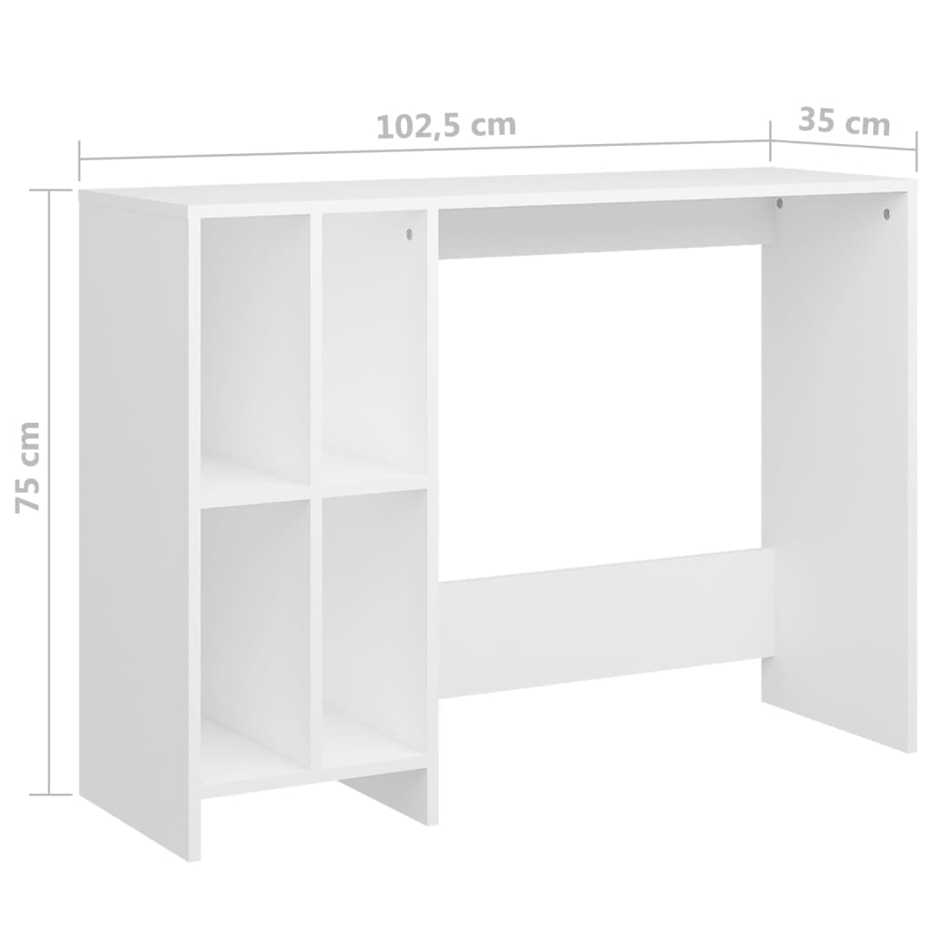 Scrivania Bianca 102,5x35x75 Cm In Legno Multistrato - Image 3