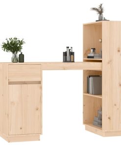 Scrivania 110x53x117 Cm In Legno Massello Di Pino