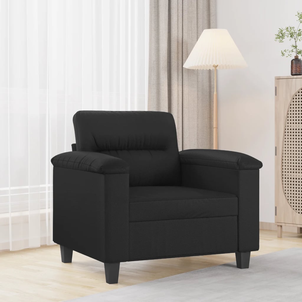 Poltrona Nera 60 Cm In Similpelle - Image 2