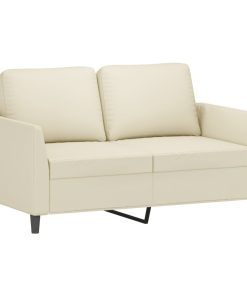Divano A 2 Posti Crema 120 Cm In Similpelle