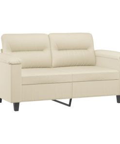 Divano A 2 Posti Crema 120 Cm In Similpelle