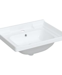 Lavandino Da Bagno Bianco 61x48x23 Cm Rettangolare In Ceramica