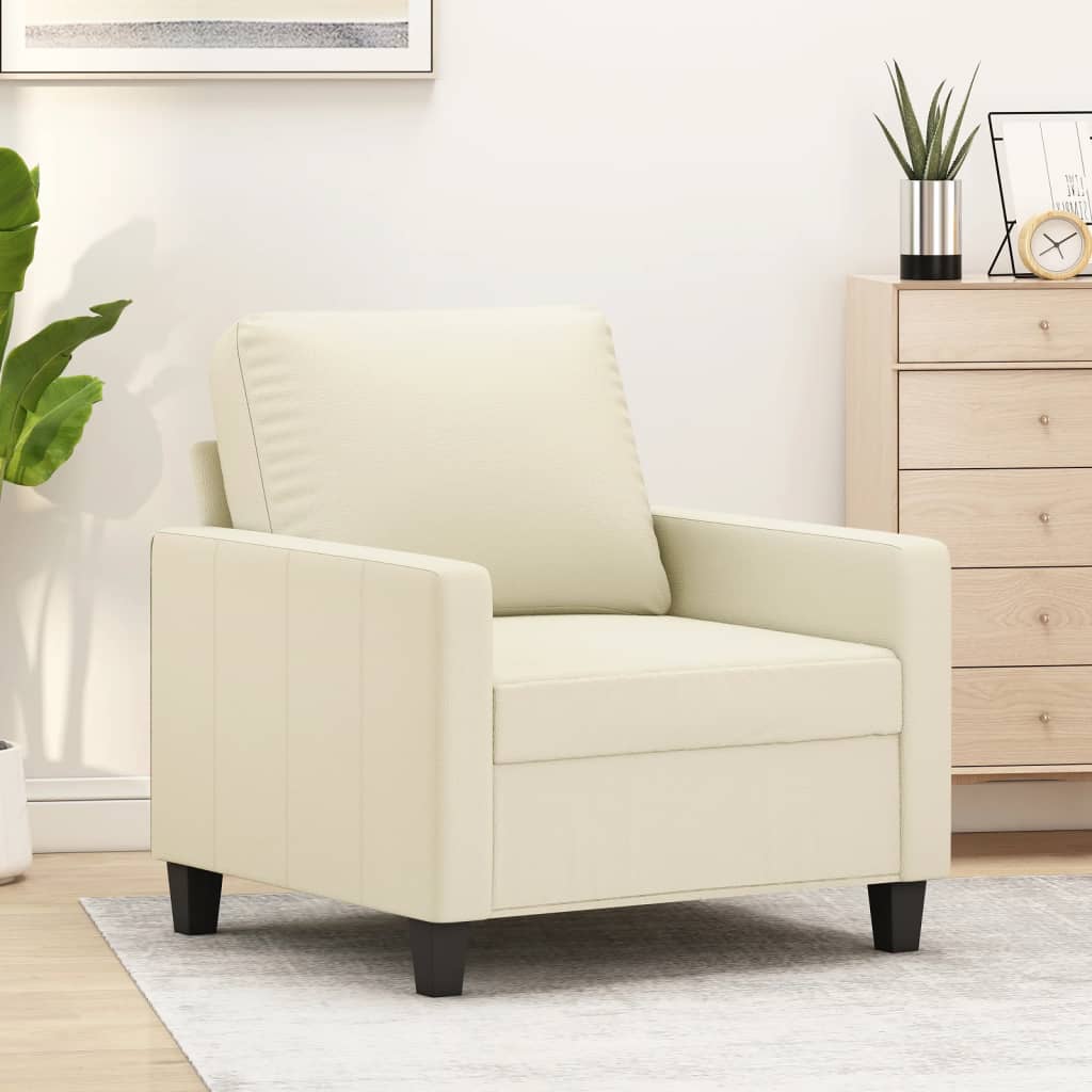 Poltrona Crema 60 Cm In Similpelle - Image 4
