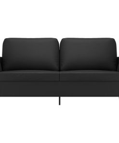 Divano A 2 Posti Nero 140 Cm In Similpelle