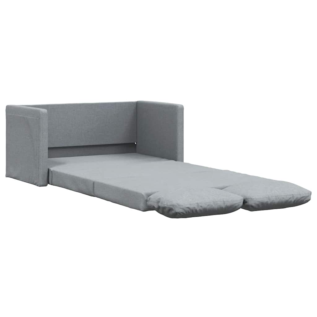 Divano Letto Da Terra 2 In 1 Grigio Chiaro 112x174x55cm Tessuto - Image 3