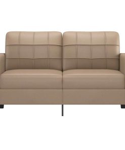 Divano A 2 Posti Cappuccino 140 Cm In Similpelle