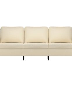 Divano A 3 Posti Crema 180 Cm In Tessuto