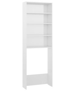 Mobile Per Lavatrice Bianco Lucido 64x24x190 cm