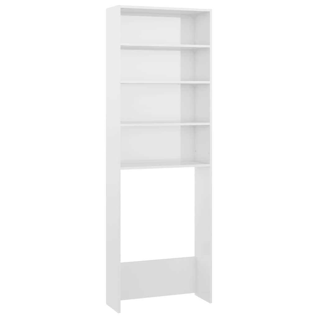 Mobile Per Lavatrice Bianco Lucido 64x24x190 cm