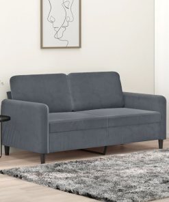 Divano A 2 Posti Grigio Scuro140 Cm In Velluto