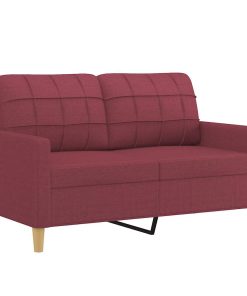 Divano A 2 Posti Rosso Vino 120 Cm In Tessuto