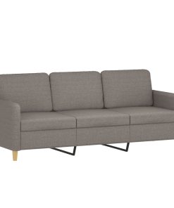 Divano A 3 Posti Tortora 180 Cm In Tessuto